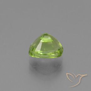 2.55カラットの天然ミディアムグリーンペリドット、クッション、VS