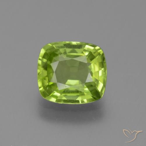 2.22ct 天然 ライブリーグリーン ペリドット, クッション, VS