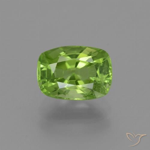 2.43ct 天然 ライブリーグリーン ペリドット, クッション, VS