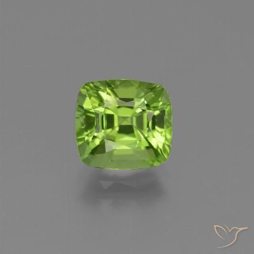 2.00ct 天然 ミディアムグリーン ペリドット, クッション, VVS-VS