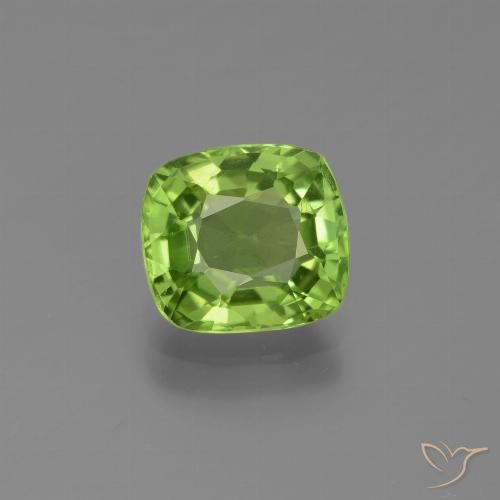 2.14ct 天然 ライブリーグリーン ペリドット, クッション, VS