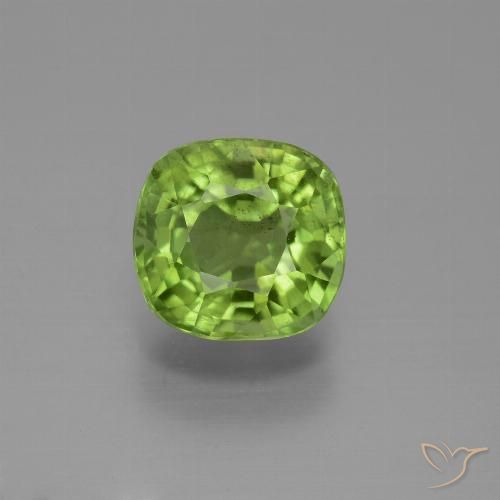 2.59ct 天然 ライブリーグリーン ペリドット, クッション, VS-SI