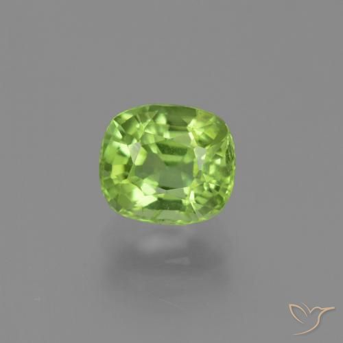 2.13ct 天然 ミディアムグリーン ペリドット, クッション, VS-SI