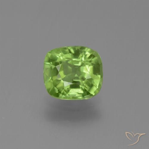 2.03ct 天然 ミディアムグリーン ペリドット, クッション, VS-SI