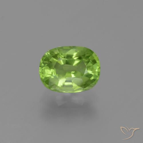 1.98ct 天然 ミディアムグリーン ペリドット, クッション, VVS-VS