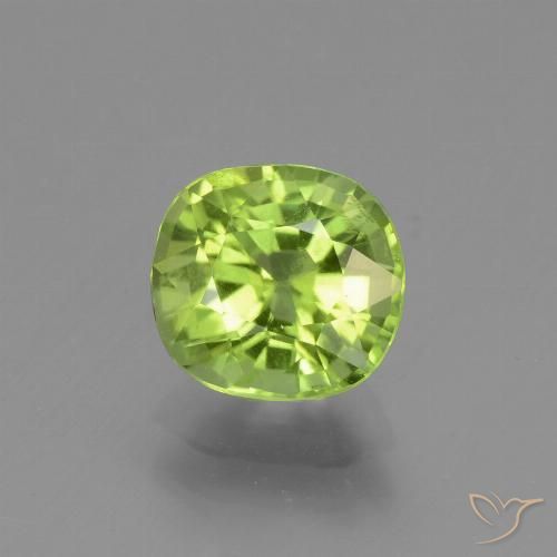 1.95ct 天然 黄みがかったグリーン ペリドット, クッション, VS