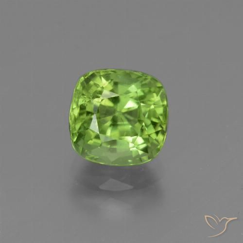 2.00ct 天然 ライブリーグリーン ペリドット, クッション, VS
