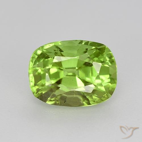 1.99ct 天然 ミディアムグリーン ペリドット, クッション, VS