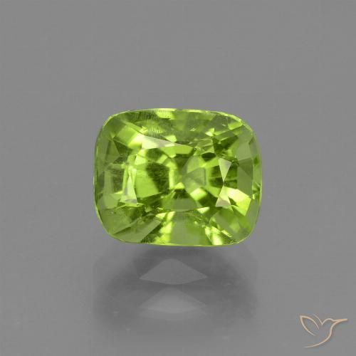 2.13ct 天然 ミディアムグリーン ペリドット, クッション, VS-SI
