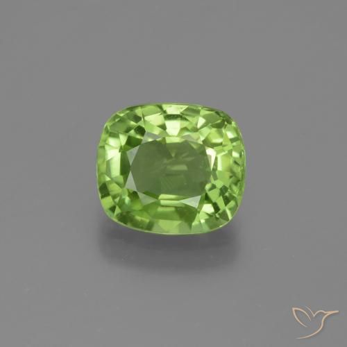 2.21ct 天然 ライブリーグリーン ペリドット, クッション, VS