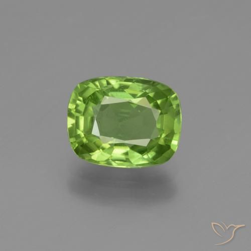 2.25ct 天然 ライブリーグリーン ペリドット, クッション, VS