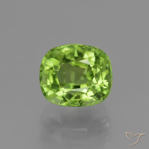 2.30ct 天然 ライブリーグリーン ペリドット, クッション, VVS-VS