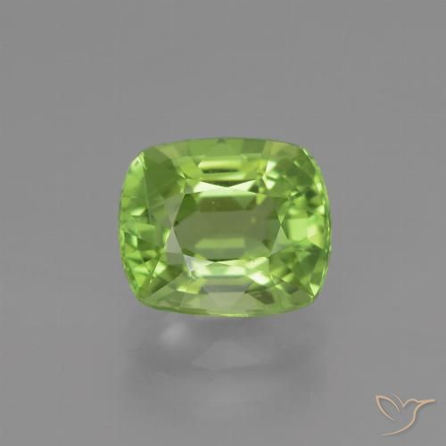 2.29ct 天然 ミディアムグリーン ペリドット, クッション, VS