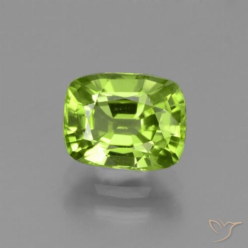 2.21ct 天然 ライブリーグリーン ペリドット, クッション, VS