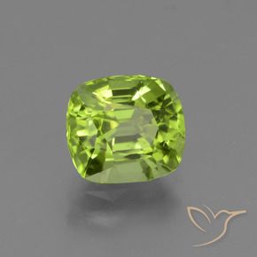 2.26カラットの天然ミディアムグリーンペリドット、クッション、VS