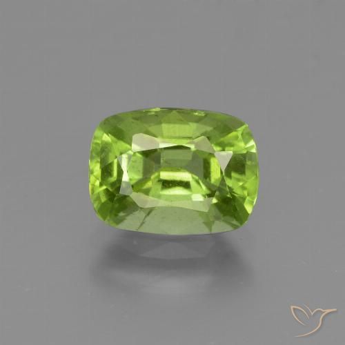 1.89ct 天然 ミディアムグリーン ペリドット, クッション, VS