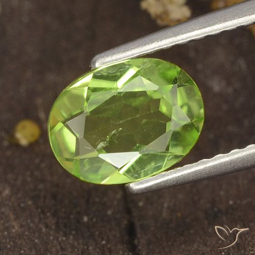 1.16ct 天然 ミディアムグリーン ペリドット, 楕円形, VS