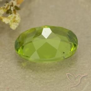 1.37カラットの天然ミディアムグリーンペリドット、楕円形、VS