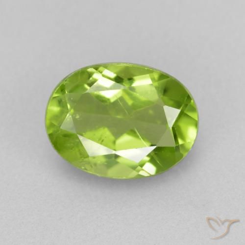 1.37ct 天然 ライブリーグリーン ペリドット, 楕円形, VS
