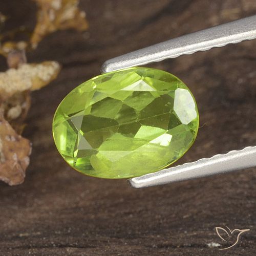 1.20ct 天然 ライブリー黄色がかった緑 ペリドット, 楕円形, VS