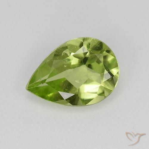 0.60ct 天然 ミディアムグリーン ペリドット, 洋梨の形, VVS-VS