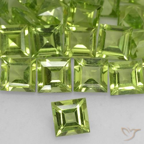0.67ct 天然 ライトグリーン ペリドット, 四角形, VVS-VS
