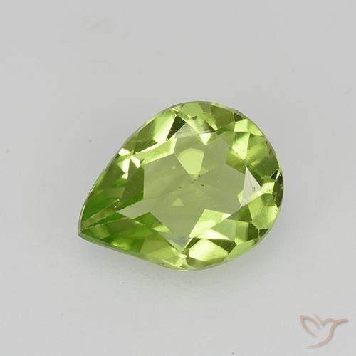 0.92ct 天然 ミディアムグリーン ペリドット, 洋梨の形, VS