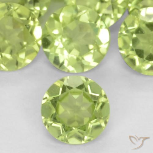 0.18ct 天然 薄いライブリーグリーン ペリドット, ラウンド, VS