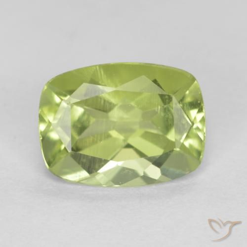 1.26ct 天然 ライムグリーン ペリドット, クッション, VVS-VS