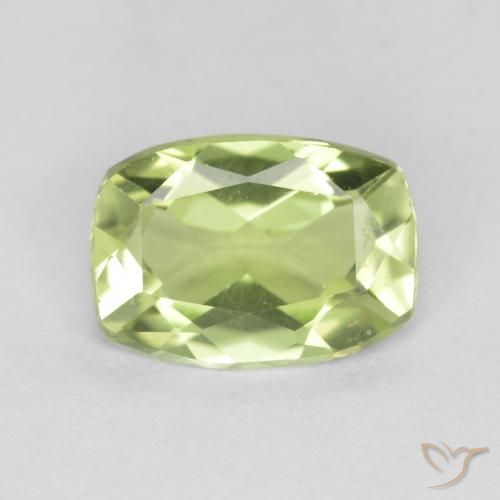 0.99ct 天然 ライトグリーン ペリドット, クッション, VVS-VS