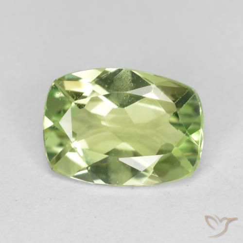 1.10ct 天然 ウォームグリーン ペリドット, クッション, VS