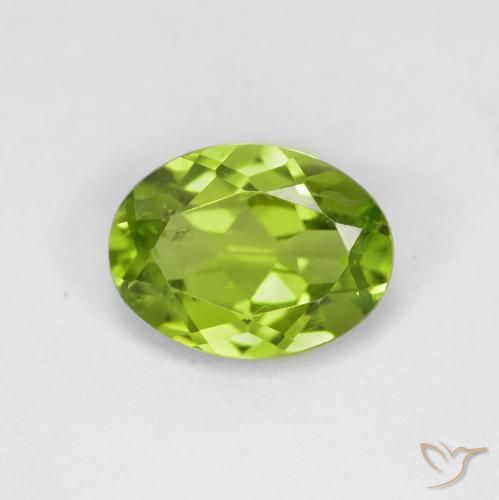 1.30ct 天然 薄いライブリーグリーン ペリドット, 楕円形, VS