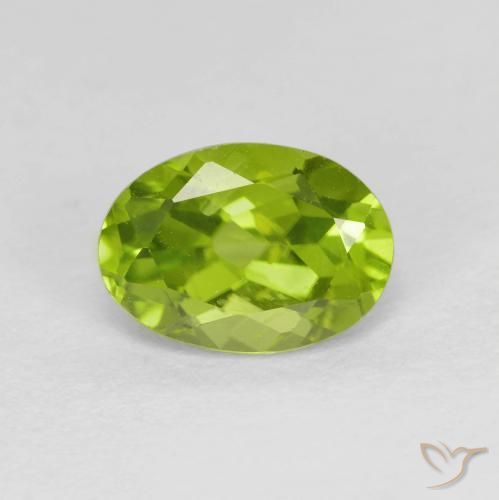 1.53ct 天然 ミディアムグリーン ペリドット, 楕円形, VS