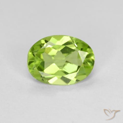 0.80ct 天然 ライブリーグリーン ペリドット, 楕円形, VS