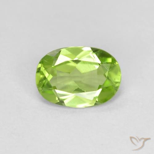 0.78ct 天然 ミディアムグリーン ペリドット, 楕円形, VS