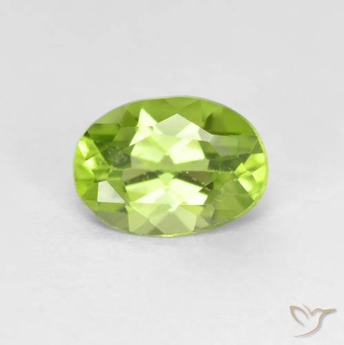 0.82ct 天然 ミディアムグリーン ペリドット, 楕円形, VS