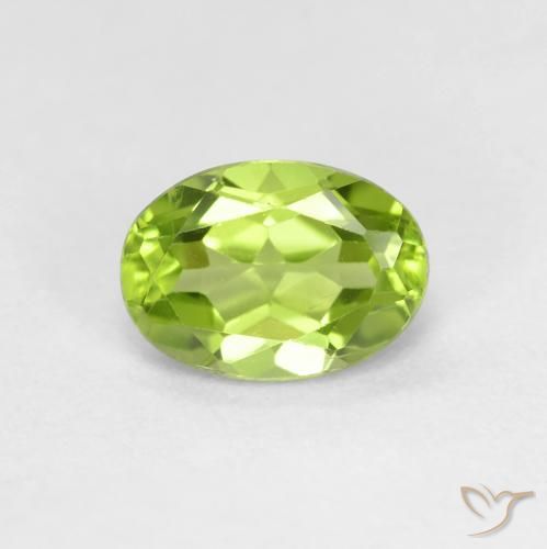 0.93ct 天然 ライブリーグリーン ペリドット, 楕円形, VS