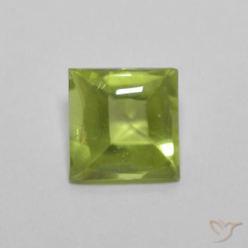0.83ct 天然 ライブリーグリーン ペリドット, 四角形, 透明