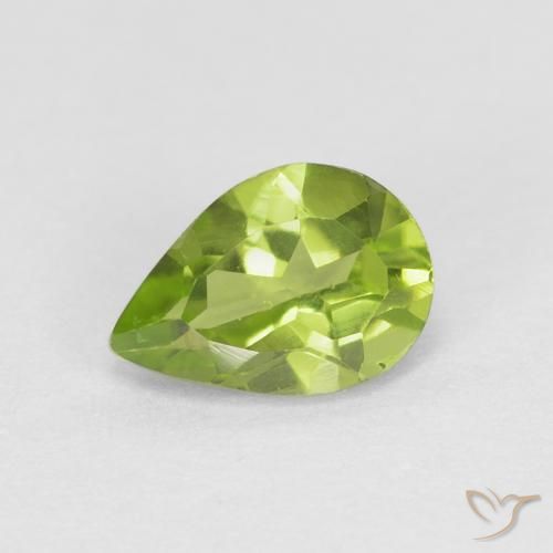 0.78ct 天然 ミディアムグリーン ペリドット, 洋梨の形, VS