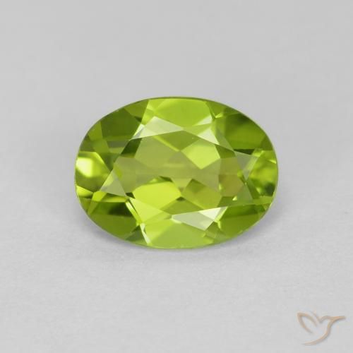 1.26ct 天然 ミディアムグリーン ペリドット, 楕円形, VVS-VS