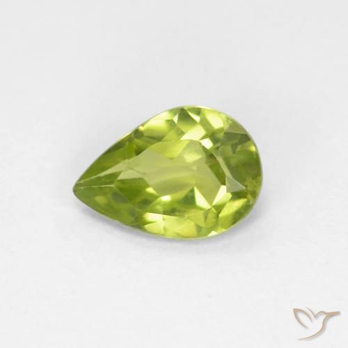 0.66ct 天然 ライブリーグリーン ペリドット, 洋梨の形, VS