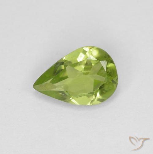 0.65ct 天然 黄みがかったグリーン ペリドット, 洋梨の形, VVS