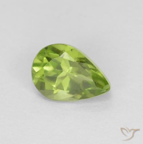0.84ct 天然 ライブリーグリーン ペリドット, 洋梨の形, VVS