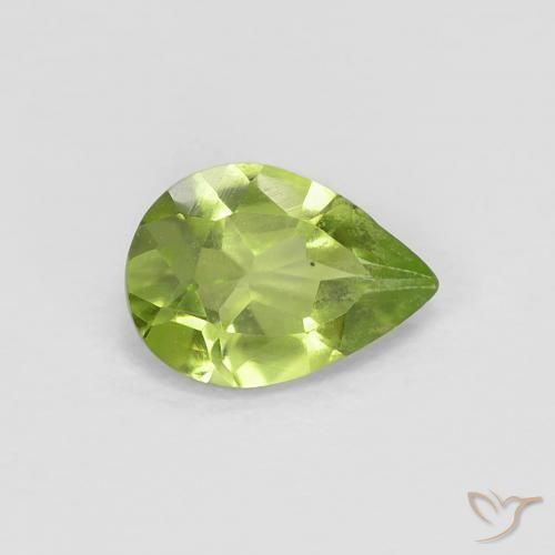 0.67ct 天然 ミディアムグリーン ペリドット, 洋梨の形, VVS-VS