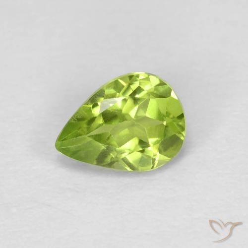 0.68ct 天然 ミディアムグリーン ペリドット, 洋梨の形, VS