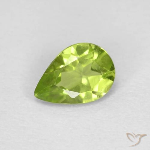 0.73ct 天然 ライブリーグリーン ペリドット, 洋梨の形, VS