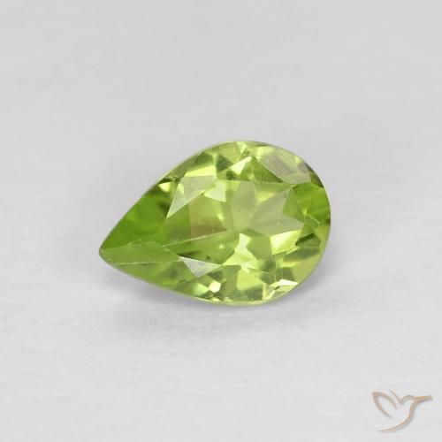 0.67ct 天然 ライブリー黄色がかった緑 ペリドット, 洋梨の形, VVS-VS