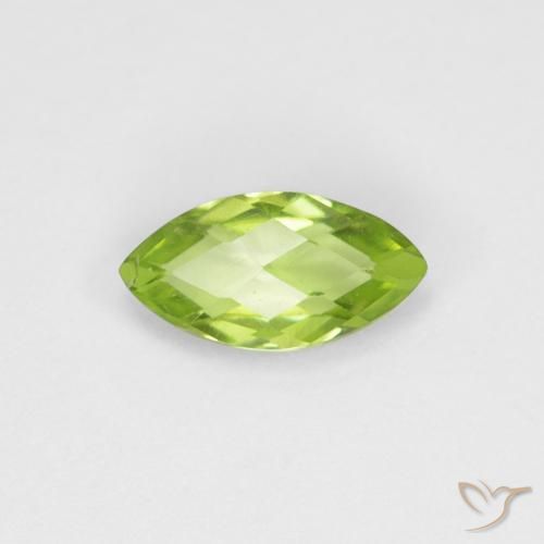 0.63ct 天然 鮮やかなグリーン ペリドット, マーキーズ, VS