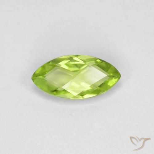 0.66ct 天然 ミディアムグリーン ペリドット, マーキーズ, VVS-VS