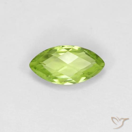 0.62ct 天然 薄いライブリーグリーン ペリドット, マーキーズ, VS
